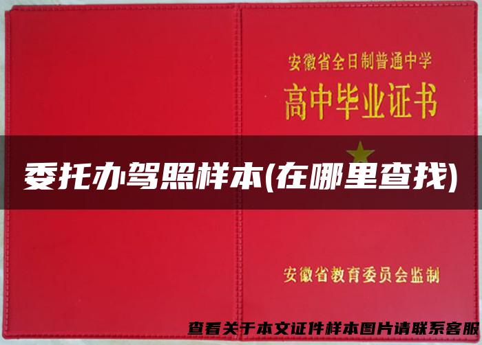 委托办驾照样本(在哪里查找)