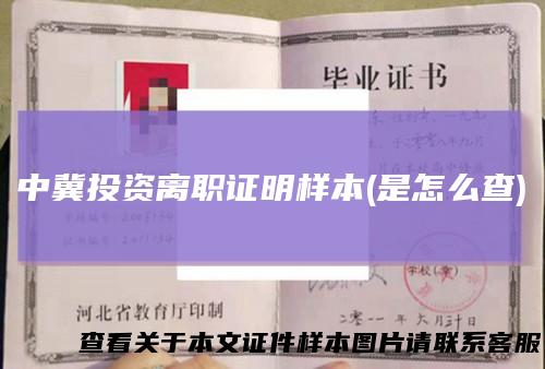 中冀投资离职证明样本(是怎么查)