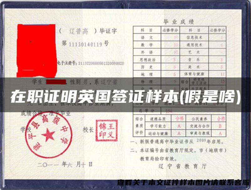 在职证明英国签证样本(假是啥)
