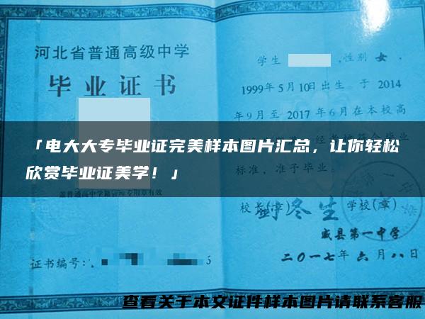 「电大大专毕业证完美样本图片汇总，让你轻松欣赏毕业证美学！」
