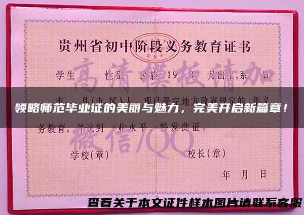 领略师范毕业证的美丽与魅力，完美开启新篇章！