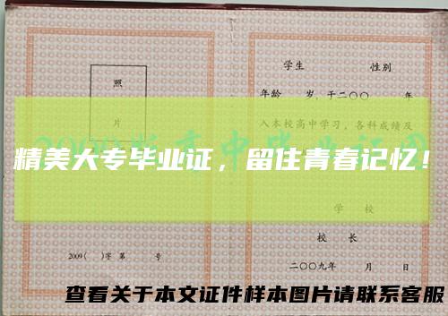 精美大专毕业证，留住青春记忆！