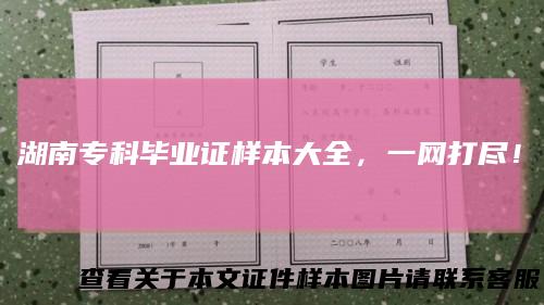 湖南专科毕业证样本大全,一网打尽!