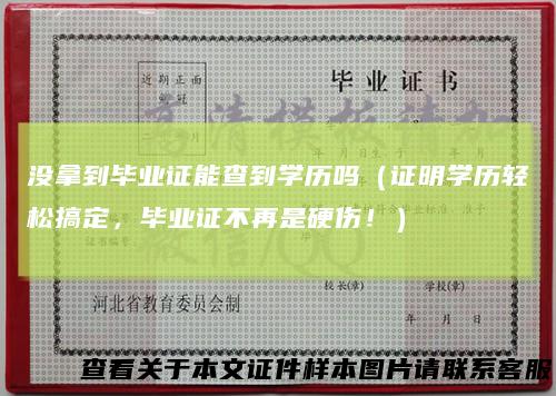 没拿到毕业证能查到学历吗（证明学历轻松搞定，毕业证不再是硬伤！）