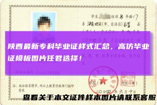 陕西最新专科毕业证样式汇总，高仿毕业证模板图片任君选择！