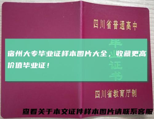 宿州大专毕业证样本图片大全,收藏更高价值毕业证!