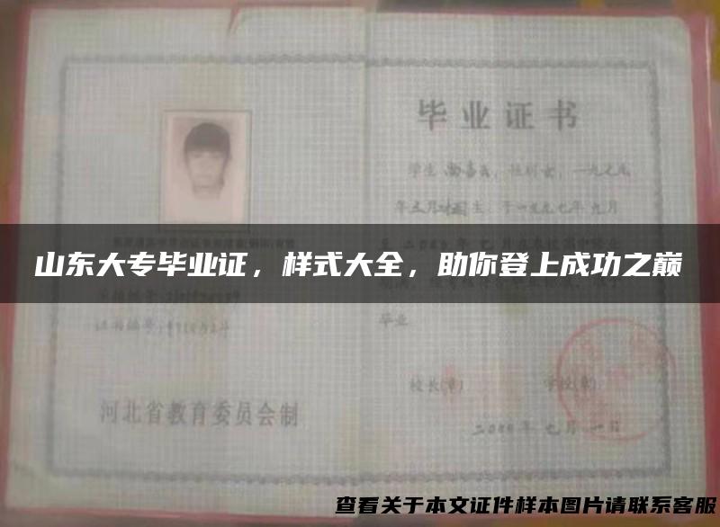 山东大专毕业证，样式大全，助你登上成功之巅