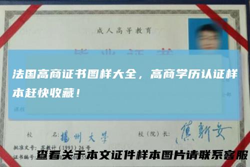法国高商证书图样大全，高商学历认证样本赶快收藏！