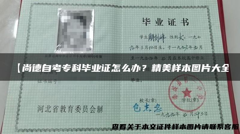 【尚德自考专科毕业证怎么办？精美样本图片大全】