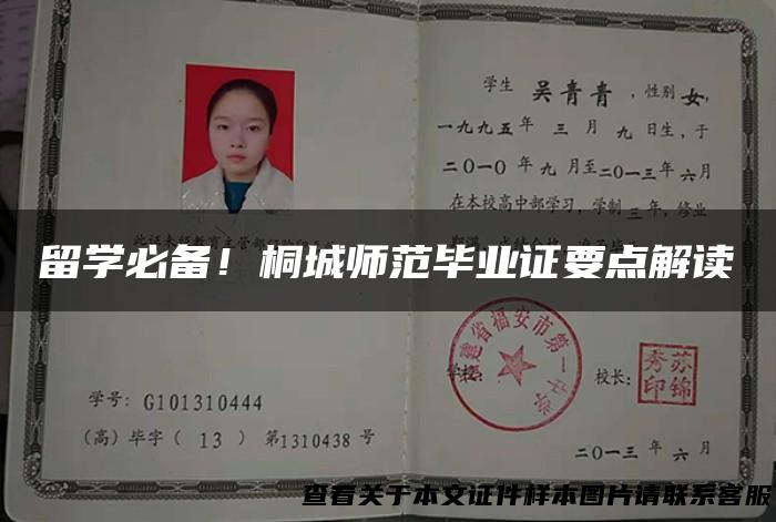 留学必备！桐城师范毕业证要点解读