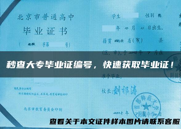 秒查大专毕业证编号，快速获取毕业证！