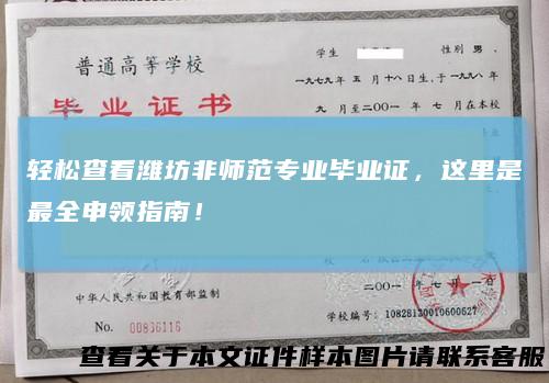 轻松查看潍坊非师范专业毕业证，这里是最全申领指南！