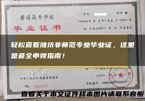 轻松查看潍坊非师范专业毕业证，这里是最全申领指南！