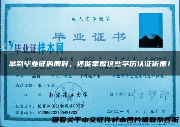 拿到毕业证的同时，还能掌握这些学历认证依据！