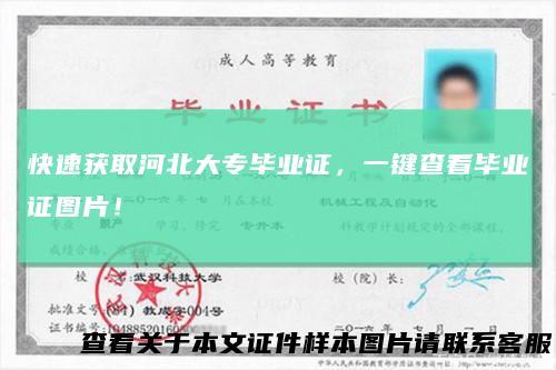 快速获取河北大专毕业证，一键查看毕业证图片！