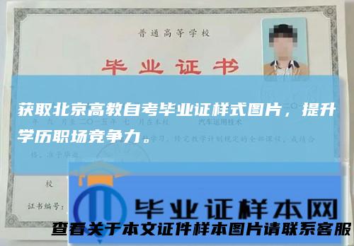 获取北京高教自考毕业证样式图片,提升学历职场竞争力。