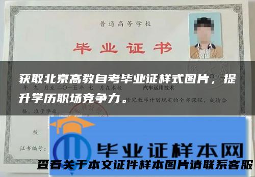 获取北京高教自考毕业证样式图片，提升学历职场竞争力。