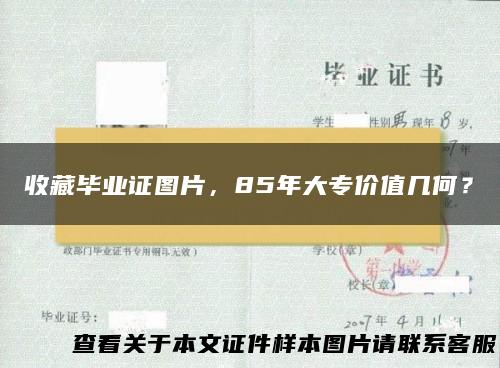 收藏毕业证图片，85年大专价值几何？