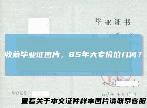 收藏毕业证图片，85年大专价值几何？
