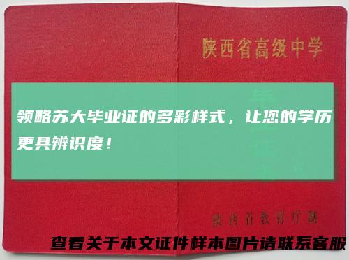 领略苏大毕业证的多彩样式，让您的学历更具辨识度！