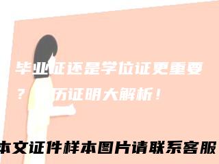 毕业证还是学位证更重要？学历证明大解析！
