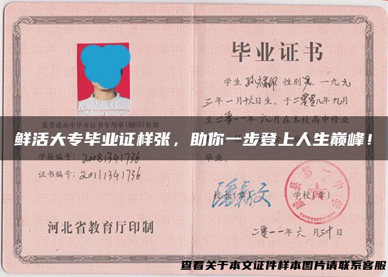 鲜活大专毕业证样张，助你一步登上人生巅峰！