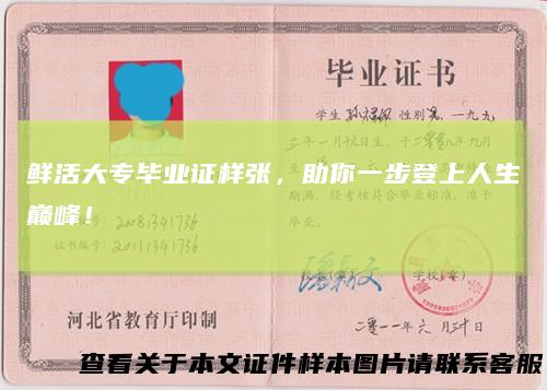 鲜活大专毕业证样张,助你一步登上人生巅峰!