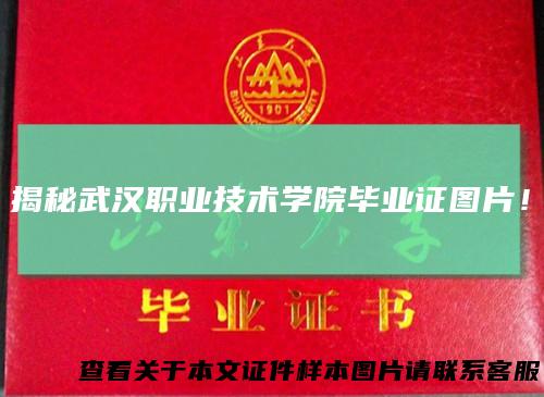 揭秘武汉职业技术学院毕业证图片！