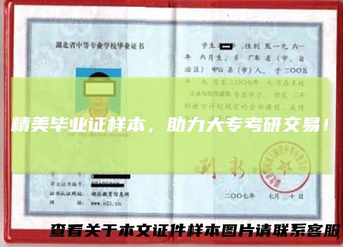 精美毕业证样本，助力大专考研交易！