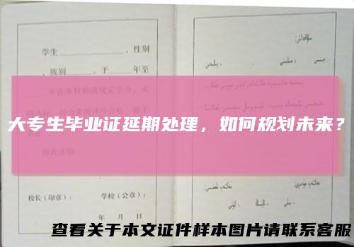 大专生毕业证延期处理，如何规划未来？