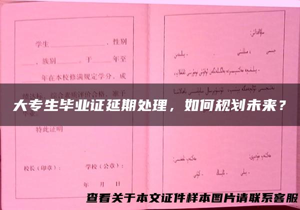 大专生毕业证延期处理，如何规划未来？