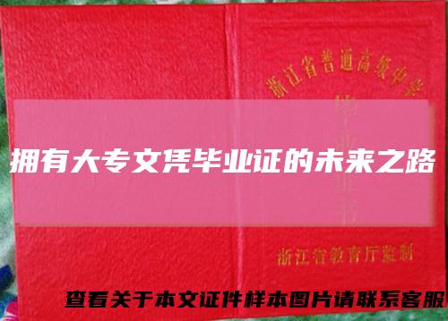 拥有大专文凭毕业证的未来之路