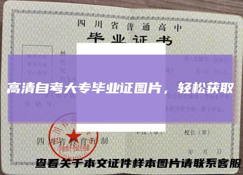高清自考大专毕业证图片，轻松获取