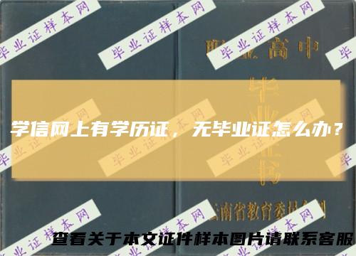 学信网上有学历证，无毕业证怎么办？