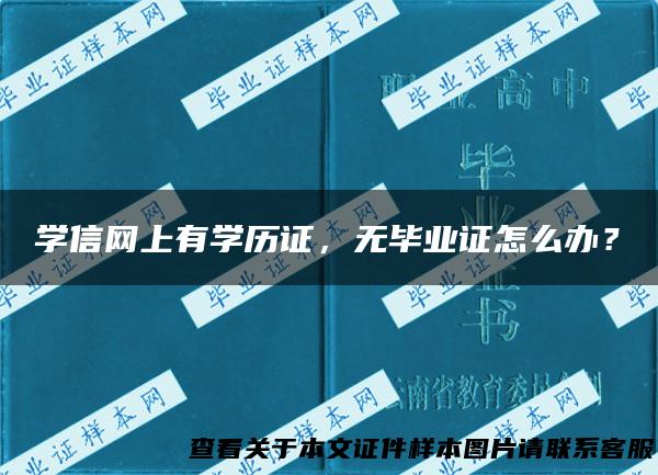 学信网上有学历证，无毕业证怎么办？