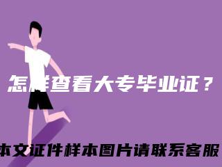 怎样查看大专毕业证?