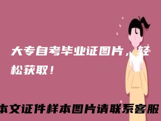 大专自考毕业证图片，轻松获取！