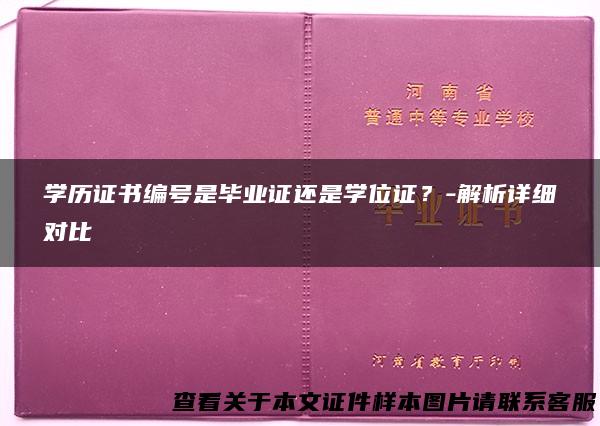 学历证书编号是毕业证还是学位证？-解析详细对比