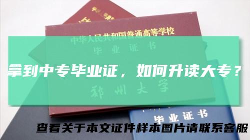 拿到中专毕业证，如何升读大专？