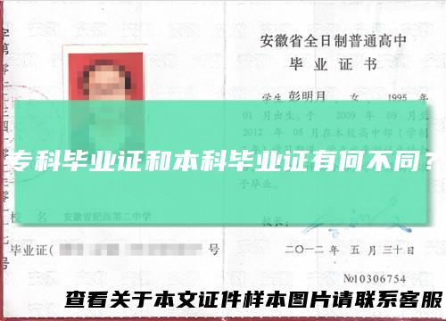 专科毕业证和本科毕业证有何不同?