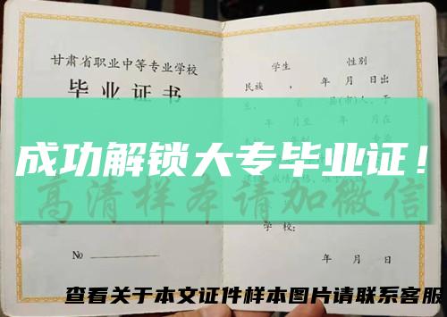 成功解锁大专毕业证！