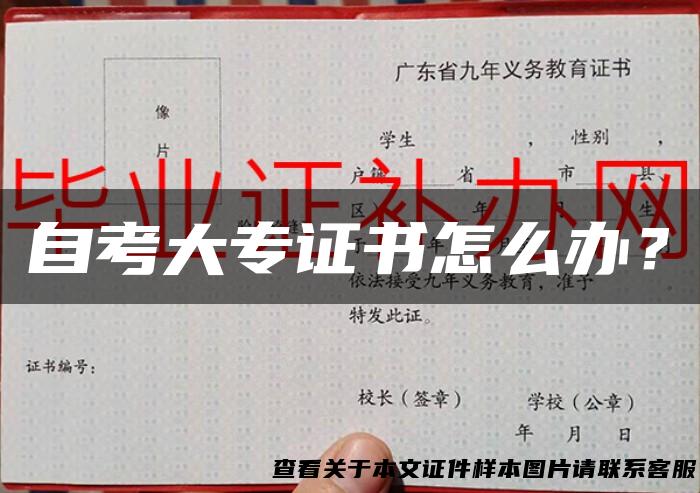 自考大专证书怎么办？