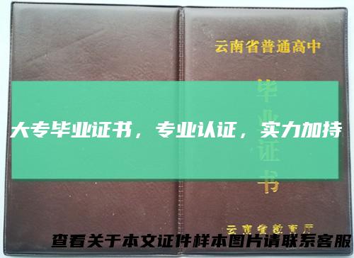 大专毕业证书,专业认证,实力加持