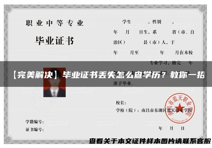 【完美解决】毕业证书丢失怎么查学历？教你一招！