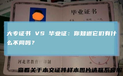 大专证书 VS 毕业证：你知道它们有什么不同吗？