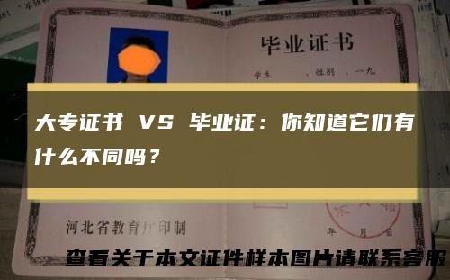 大专证书 VS 毕业证：你知道它们有什么不同吗？