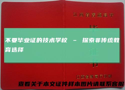 不要毕业证的技术学校 – 探索非传统教育选择