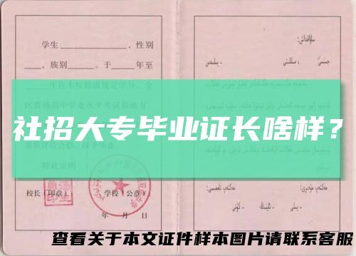 社招大专毕业证长啥样？