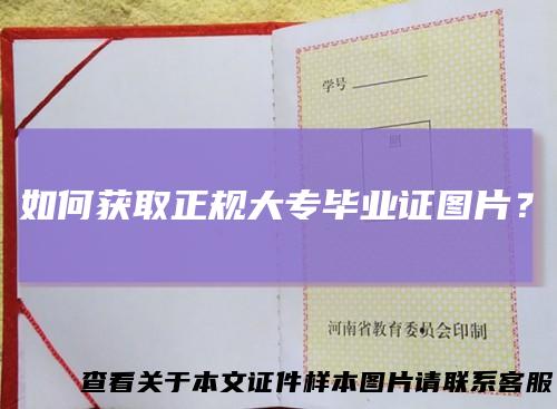 如何获取正规大专毕业证图片？