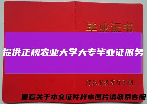 提供正规农业大学大专毕业证服务